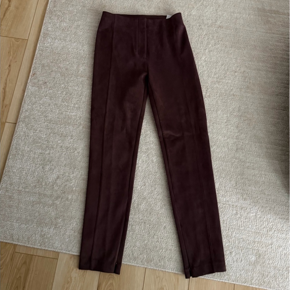 NWT Ann Taylor Rich Brown Suede Stretchy Trousers
